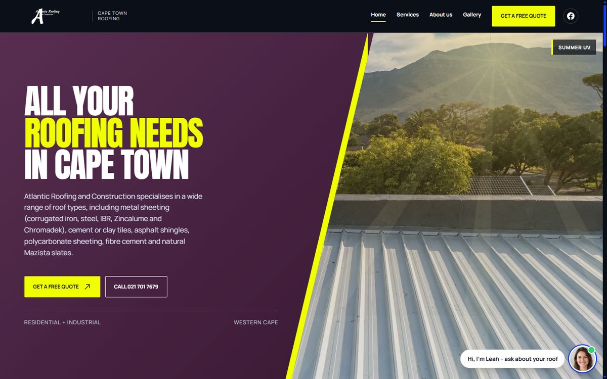 Atlantic Roofing website